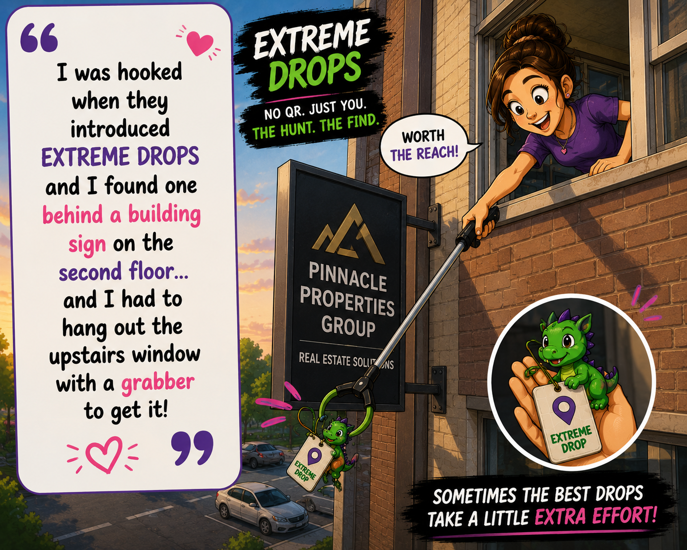 Extreme drops and a reach for treasure